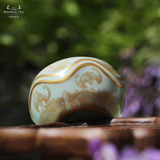 问鼎汝瓷天青老款玹红杯（福寿山海） 商品图2