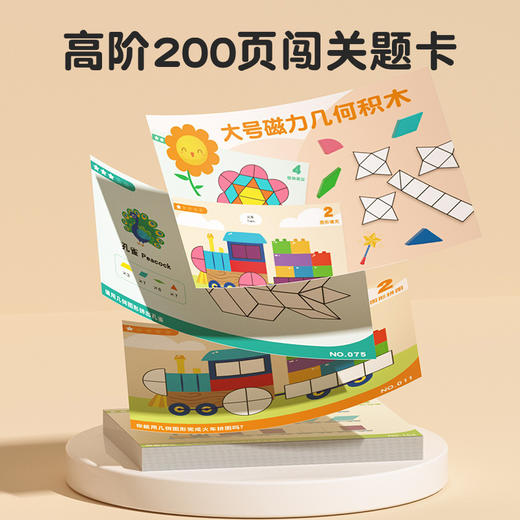 【磁力几何趣玩盒】磁力拼图 七巧板 几何积木 宝宝幼儿园 益智力3到6岁男孩女孩儿童玩具220pcs 商品图2