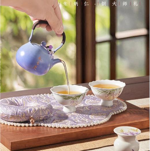 朱炳仁·铜-春意浓茶礼， 国大师监制，灵感源于紫藤花开的诗意 商品图5