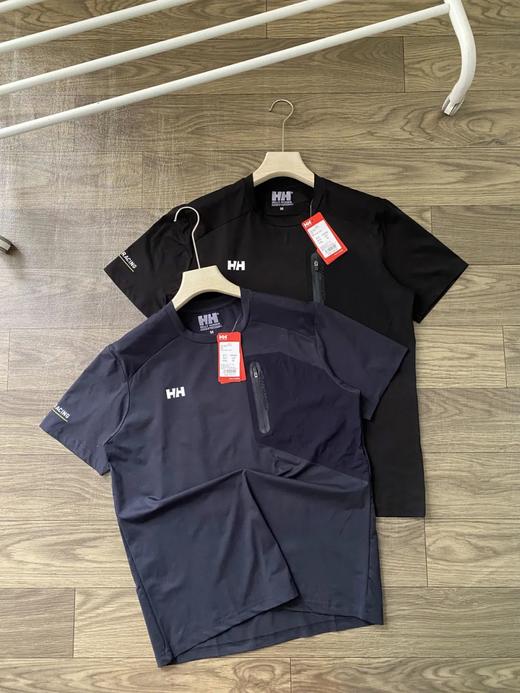 HH海丽汉森冰感速干压胶口袋圆领速男士短袖T恤 商品图0