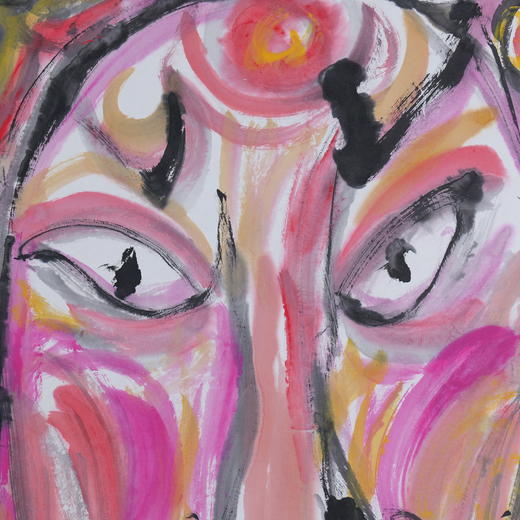 许固令《脸谱之十八》国画原作53CM*53CM 手绘宣纸脸谱系列斗方作品【GH0497】 商品图4