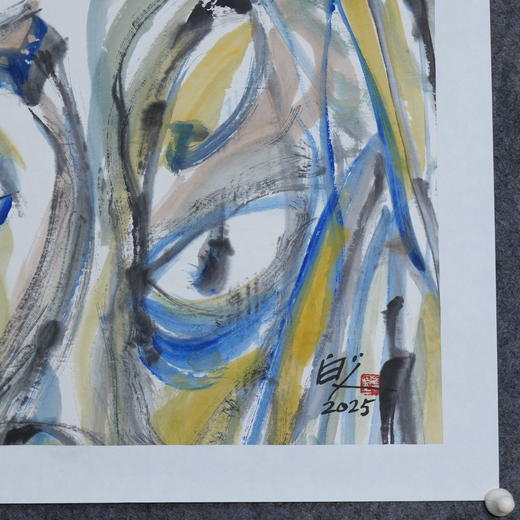 许固令《脸谱之二十五》国画原作53CM*53CM 手绘宣纸脸谱系列斗方作品【GH0504】 商品图3