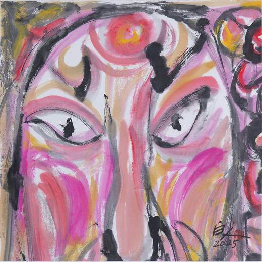 许固令《脸谱之十八》国画原作53CM*53CM 手绘宣纸脸谱系列斗方作品【GH0497】 商品图1