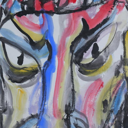 许固令《脸谱之二十三》国画原作53CM*53CM 手绘宣纸脸谱系列斗方作品【GH0502】 商品图4