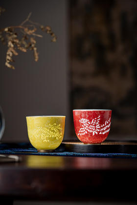 富玉窑 景德镇陶瓷茶杯主人杯国潮情侣扒花龙凤对杯景德镇高档个人专用送礼品