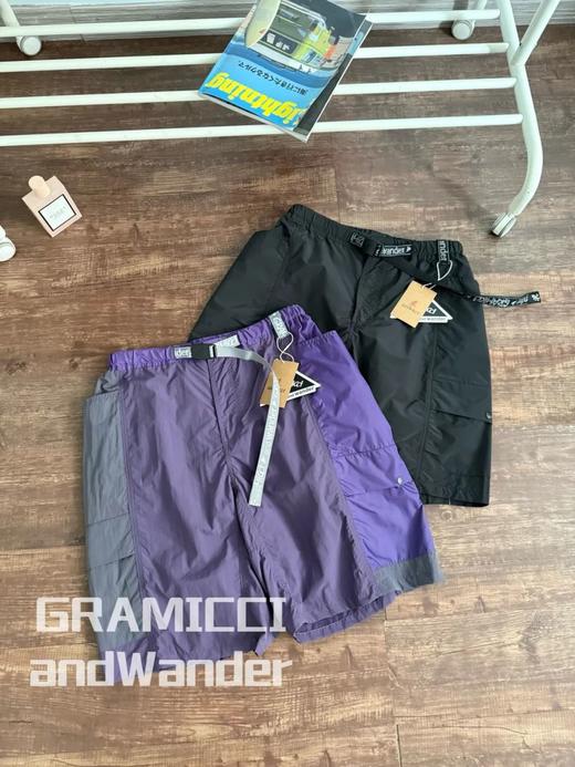 AND WANDER 联名GRAMICCI时尚紫色防泼水运动机能短裤 商品图3