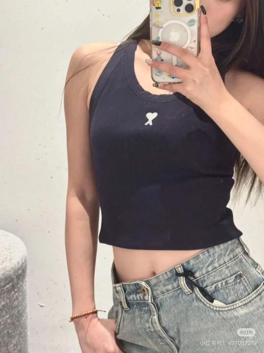 AMl小爱心刺绣高弹力罗纹针织背心 商品图2