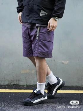 AND WANDER 联名GRAMICCI时尚紫色防泼水运动机能短裤