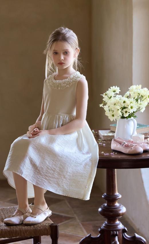 💥初恋白月光!极光莱赛尔面料【【梦幻白月光】凉感公主风珍珠白连衣裙]夏日小凉皮✨ 灵动生花看着🌸这条裙子就想去旅游happy了👍  商品图1