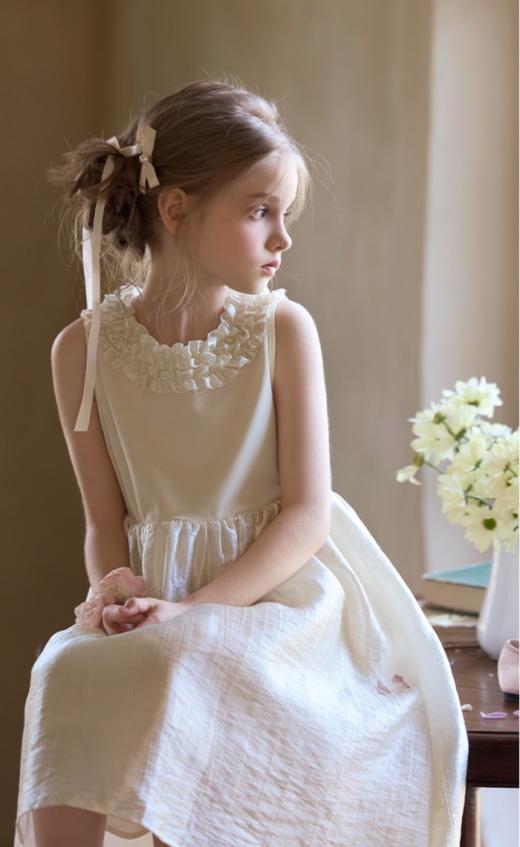 💥初恋白月光!极光莱赛尔面料【【梦幻白月光】凉感公主风珍珠白连衣裙]夏日小凉皮✨ 灵动生花看着🌸这条裙子就想去旅游happy了👍  商品图0