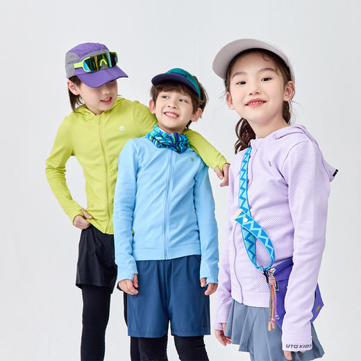 UTO儿童纯色运动连帽外套 商品图3