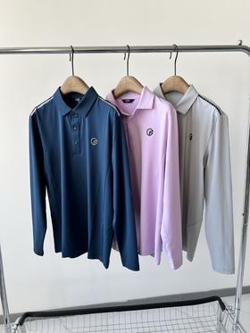 25春款，男款POLO衫，经典百搭的一款，面料有弹力，超舒服，胸前立体LOGO，肩部装饰条，整件衣服并不单调！数量不多！