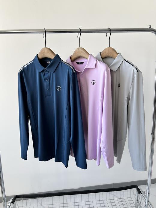 25春款，男款POLO衫，经典百搭的一款，面料有弹力，超舒服，胸前立体LOGO，肩部装饰条，整件衣服并不单调！数量不多！ 商品图0