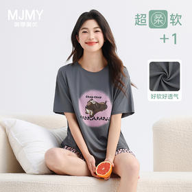 美季美优女士棉莫小狗短袖套装