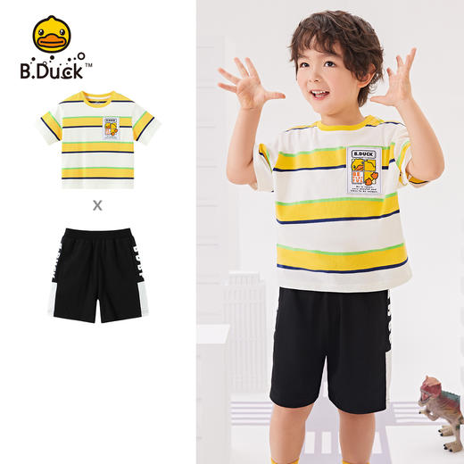 B.Duck小黄鸭童装夏季男童短袖套装105-160 BF2481086 商品图1