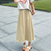 【清仓超15天不保价】奢姿大码女装2025夏季减龄半松紧简约裙子胖妹妹时尚褶皱半身裙9952421710 商品缩略图0