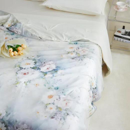水漾凉感丝数码印花蚕丝养颜被|盖上它立马凉快，可水洗超省心|100%柞蚕丝|夏凉被 商品图1