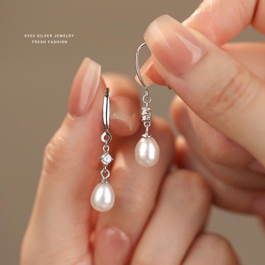 【温雅】S925纯银淡水珍珠天然珍珠耳钉【YXS-E5401】 商品图3