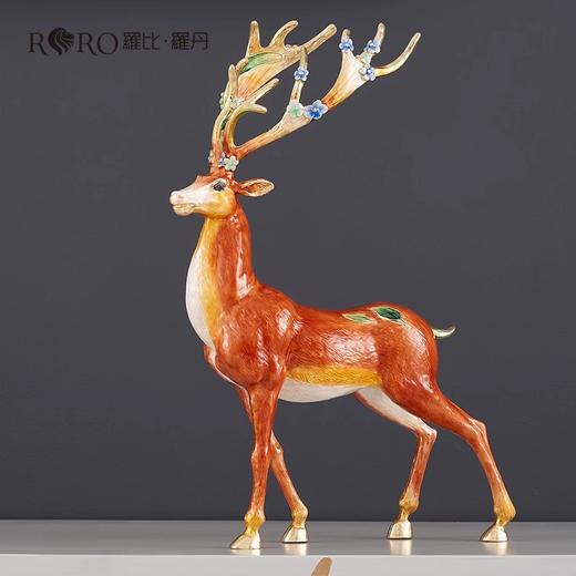 罗比罗丹大号福禄双全珐琅彩工艺鹿摆件创意乔迁礼物开业礼品罗比罗丹摆件（福禄双全） 商品图4