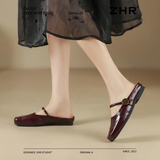 ZHR则则包头拖鞋一脚蹬玛丽鞋2025夏新款平底气质穆勒拖外穿拖鞋 商品图7