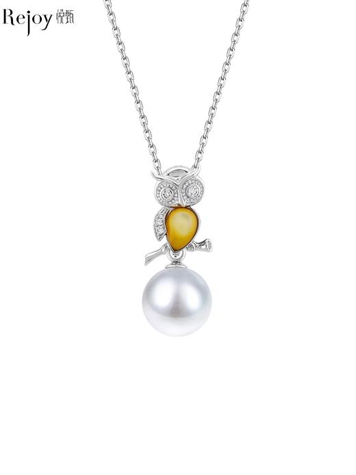 【天猫同款】悦甄（两戴款 可挂珠)18K金钻石贝母吊坠 猫头鹰 商品图0