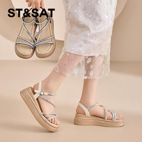 【闪钻镶边】星期六时髦引力细条带厚底凉鞋SSD2115EJ5