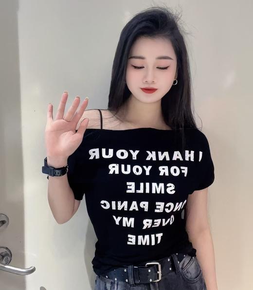 NBS一字领字母短袖上衣50325 夏季 083512033817 商品图4