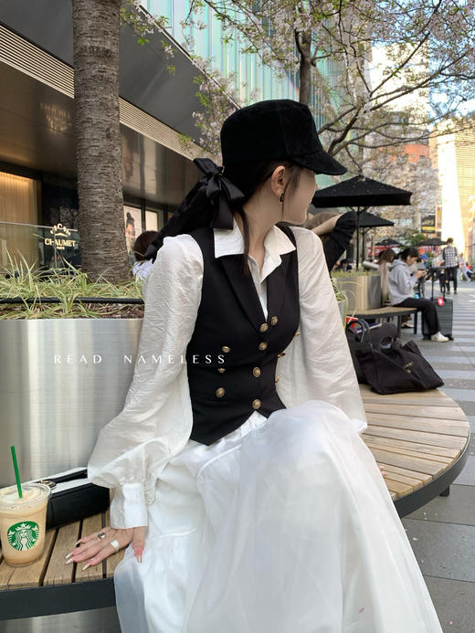 Read Nameless /显瘦到不行的质感马甲+暗纹收腰衬衫 2025/4/19 商品图7