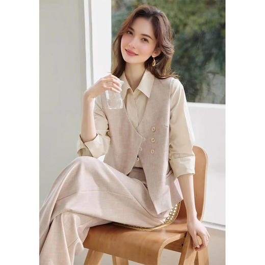 裁缝学苑AQ457改良新中式马甲阔腿裤套装纸样女装新款通勤两件套样板图纸 商品图1