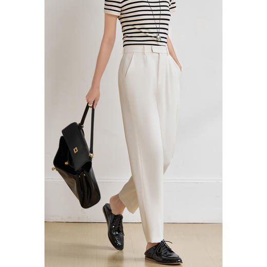 舒柔垂垂裤 轻薄透气 米思阳2025夏季新款职业通勤小脚西装裤百搭休闲裤女1392 商品图7