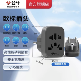公牛 欧标德标旅行电源转换器插座转换插头 国内电器国外使用 适合国外使用 1个