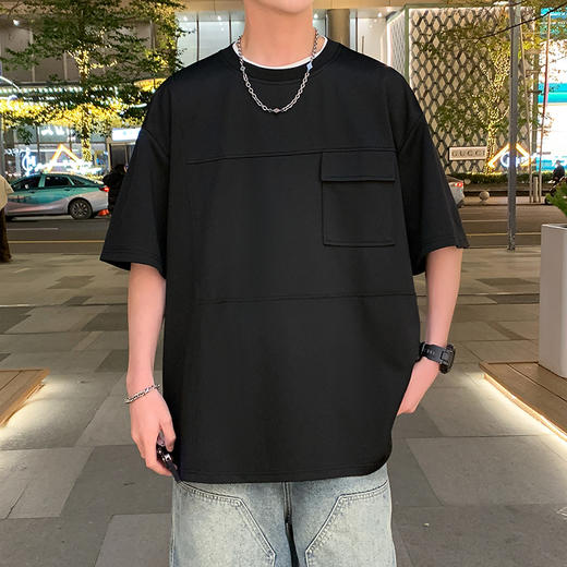 【DYY】大依优型大码圆领短袖T恤夏季加肥加大肥佬休闲宽松透气弹力男装上衣潮款 商品图0