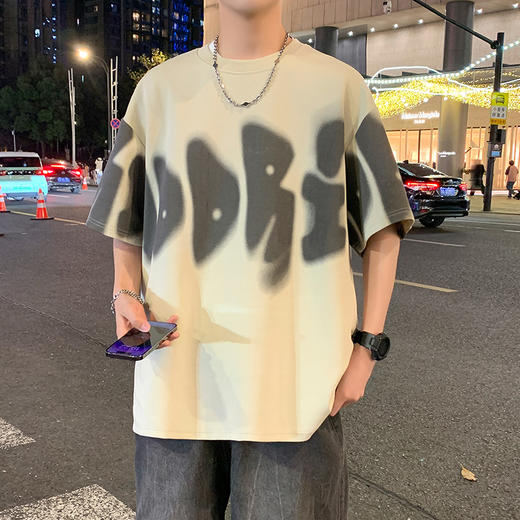 【DYY】大依优型大码圆领短袖T恤夏季加肥加大肥佬休闲宽松透气弹力男装上衣潮款 商品图4