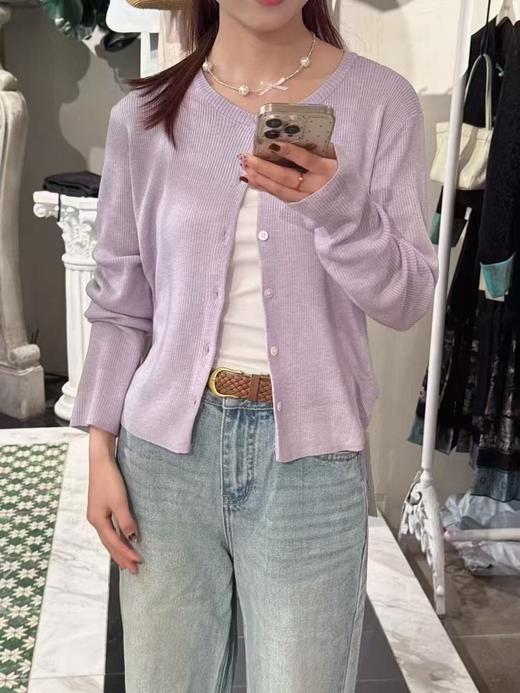 【门店同款】ENJOY春季韩系坑条细针开衫 160995289 商品图1
