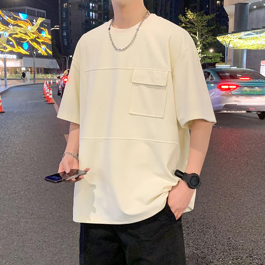 【DYY】大依优型大码圆领短袖T恤夏季加肥加大肥佬休闲宽松透气弹力男装上衣潮款 商品图3