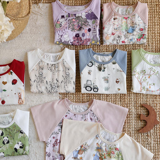 【云优选】BabyStormi 一粒扣睡裙 宝宝竹纤维棉纱短袖亲子女童睡衣儿童薄夏季（周六日不发货） 商品图2