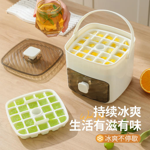 【冰爽夏日❗️双层手提制冰格套装】一键开启，制冰储冰二合一，冰爽不停歇！按压冰块模具制冰块盒冰桶装食品级家用饮料 商品图2