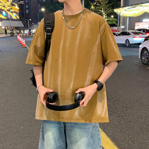 【棉质】【DYY】大依优型大码圆领短袖T恤夏季加肥加大肥佬休闲宽松透气弹力男装上衣潮款 商品图4