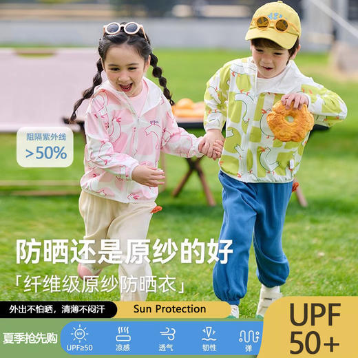【1件顶5件❗️纤维级原纱防晒衣】1件顶防晒帽+防晒霜+防风衣+防晒伞+防晒袖套！夏季儿童防晒衣防紫外线冰丝凉感男女中小童轻薄外套户外防晒服潮 商品图0