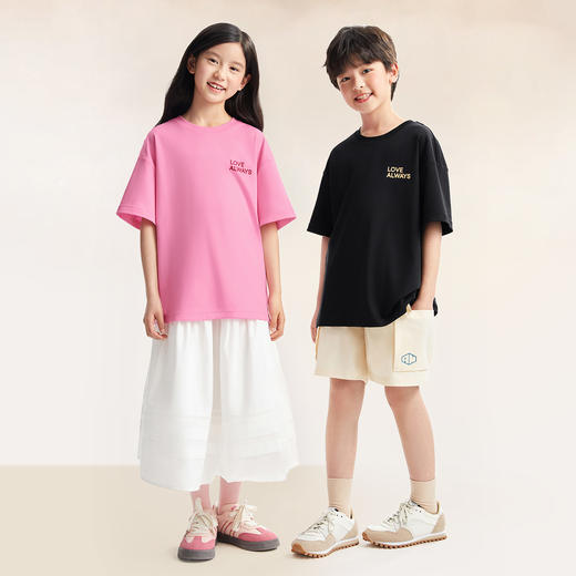 【超舒衣·速干短T】男女童透气速干全棉T恤夏季新款安奈儿童装实体店同款AM521714 商品图3