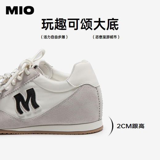 MIO米奥芭蕾阿甘鞋夏女休闲运动板鞋内增高4.5cm德训鞋鹦鹉鞋M254503182 商品图4