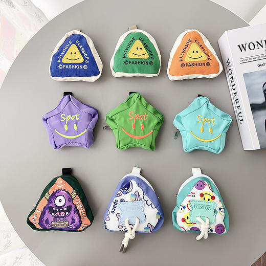 【潮流新款多巴胺旅游彩色小书包】可爱笑脸零钱包 带手提绳耳机套网红  商品图2