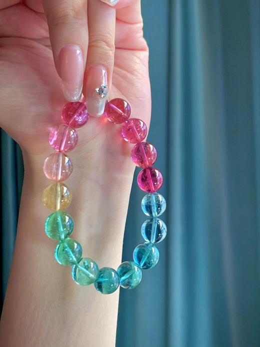 11mm-12mm单圈渐变彩虹碧玺手串 商品图0
