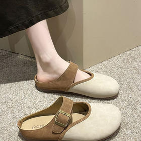 【透气版❗️勃肯鞋包头半拖鞋】时尚鞋床设计，柔软亲肤，舒适不磨脚， 呵护您的双足，博肯鞋2025年春夏季新款懒人厚底女外穿QQ