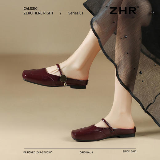 ZHR则则包头拖鞋一脚蹬玛丽鞋2025夏新款平底气质穆勒拖外穿拖鞋 商品图5