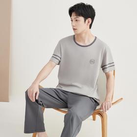 3部顶瓜瓜夏款套头圆领男款短袖长裤家居服套装ARW22819