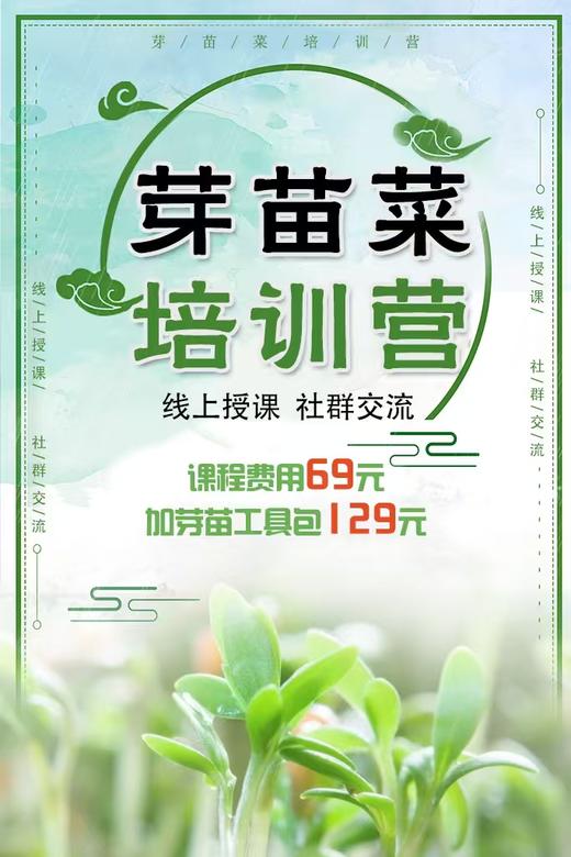【芽苗菜新手训练营｜手把手教学，0基础也能种出有机芽苗菜！】开营时间4月25日，共计21天 商品图0