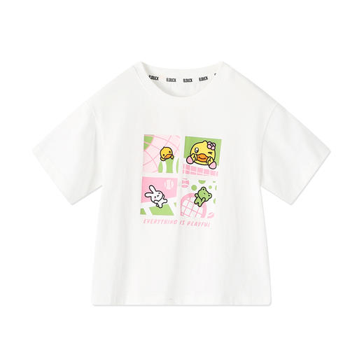 B.Duck小黄鸭童装夏季女童短袖T恤105-150 FF2501076 商品图3