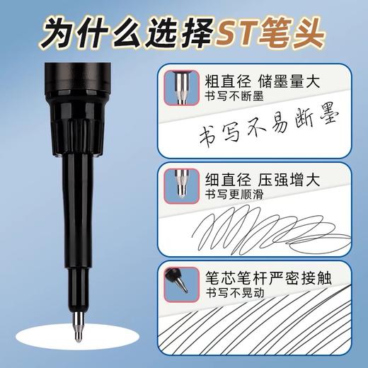晨光大墨王笔芯 按动替芯ST头速干中性笔笔芯 2621签字笔0.5黑J9001考试用 1支 商品图3