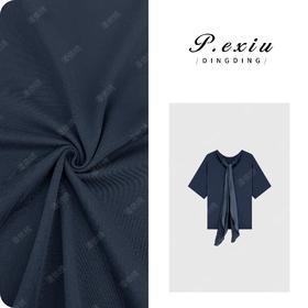 03-4潘依绣丁丁宠粉【蓝风铃】减龄氛围感圆领拼接系带短袖T恤W-62926